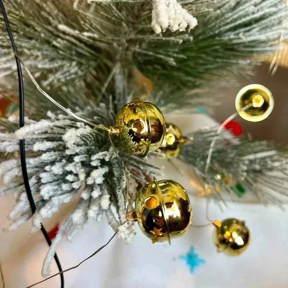 Gold Bell String Lights Battery-Operated Fairy Lights Christmas tree decor